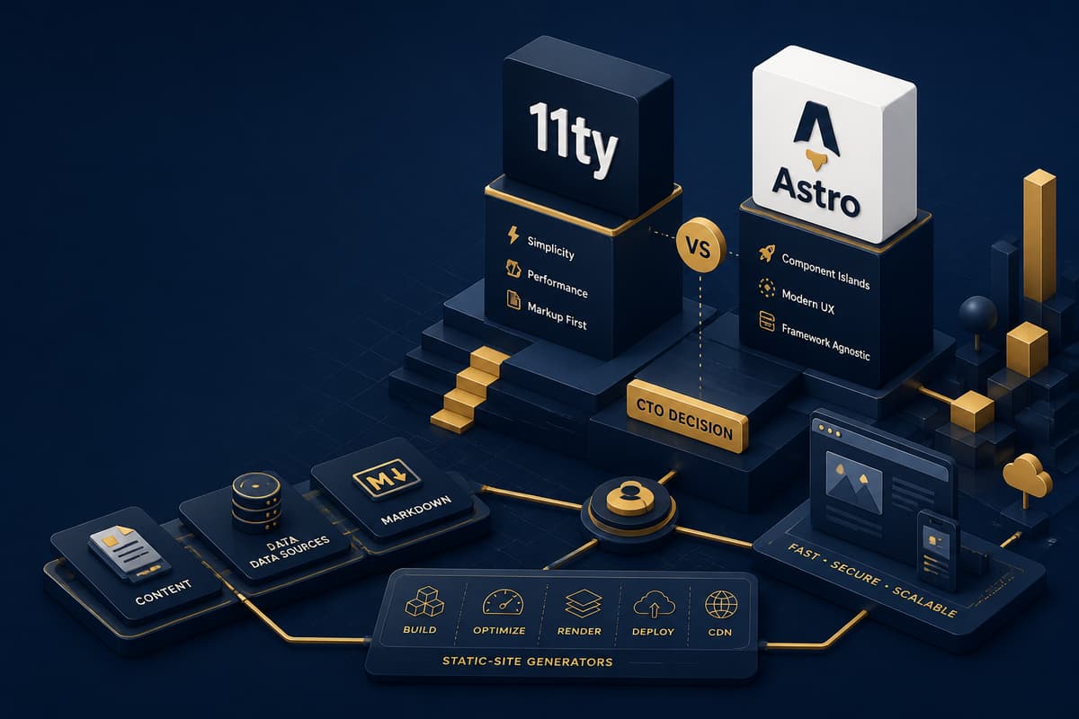 11ty vs Astro: A CTO’s decision guide for content sites that won’t stay “just marketing”